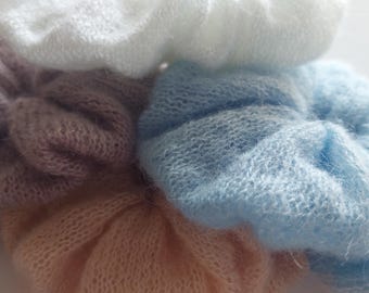 Scrunchie Large Soft Knitted Fluffy Cozy Hair Tie Gift For Her