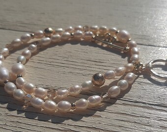 Bracelet Freshwater Pearl Double Wrap