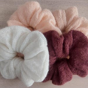 Elastic Hair Tie Mohair Scrunchy Large Knitted Scrunchies Soft Oversized Scrunchie Handmade Birthday Present For Wife Cute Tie Gift For Her
