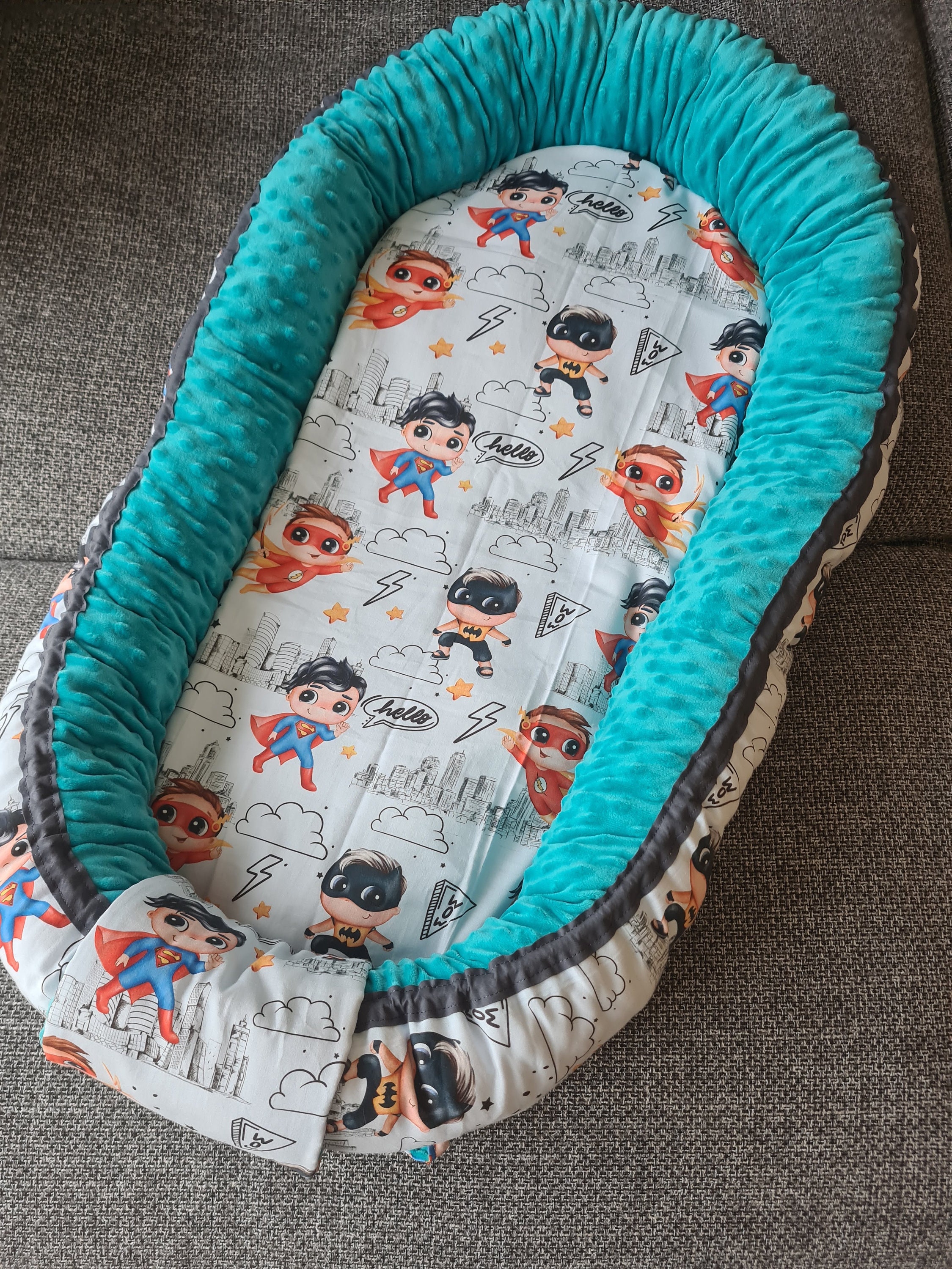 Babynest, Cocon Bébé, Réducteur Lit Thème Super Héros