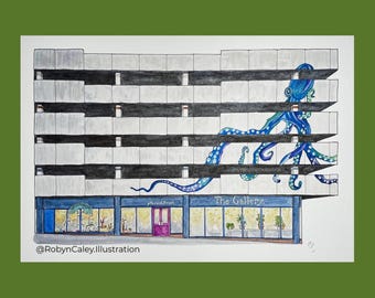 The Arc, The Gallery & Lurke Street | Individually signed print of an original watercolour and ink pen illustration