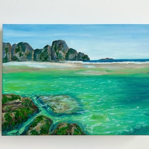 Coastal Original painting Seascape oil painting Original Art Hand painted Wall Decoration Home decoration Beach Art Seashore 12x16