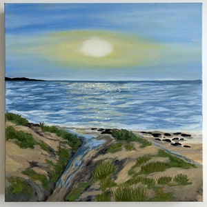 Seaside Original painting Oil painting on canvas Coastal Art Seascape painting Art Wall decor Home decor Seashore painting Hand painted