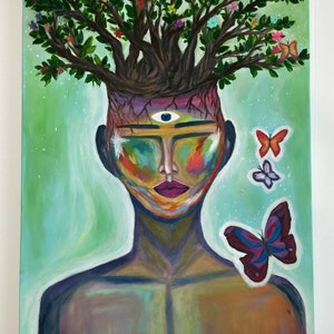 Original Art Transformation Lady Painting Woman Face Artwork Original Wall Art Figurative Canvas Woman Home Decor Oil painting on canvas