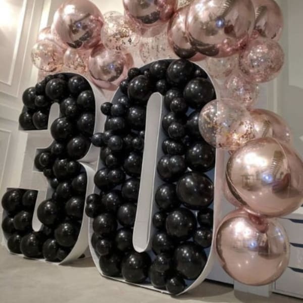 5FT 4FT 3FT 2FT 1FT Balloon Mosaic Number 3 Giant Number Shadow Box Template Instant Download How To Instructions PDF for Party Backdrop