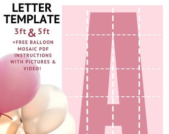 Balloon Mosaic Letter A Shadow Box Template DIY Party Setup Instant Download Step by Step How To Instructions PDF for Large Party Backdrop