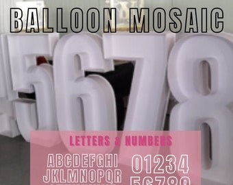 1ft - 5ft Mosaic All Numbers (0-9) 3FT/5FT All letters (A-Z) | 0 1 2 3 4 5 6 7 8 9 | Balloon Template Giant Frame | FREE Guide DOWNLOAD NOW!