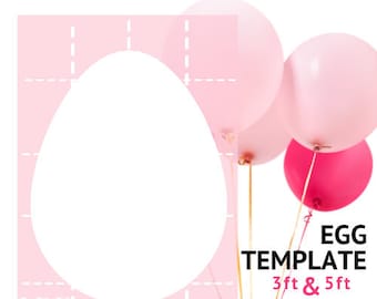 Easter Egg Mosaic from Balloons | 3ft - 5ft Puzzle Template | Easter Egg Template, Egg Balloons, Easter Egg Hunt, Easter Decor