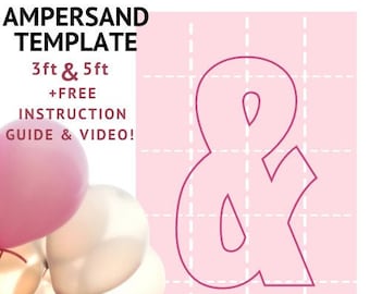 Ampersand & Sign from Balloons | 3ft, 5ft Balloon Mosaic Template + VIDEO Instruction | Mosaic Letters, Gender Reveal, Wedding Backdrop