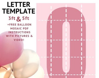 Balloon Mosaic Letter O Shadow Box Template DIY Party Setup Instant Download Step by Step How To Instructions PDF for Large Party Backdrop
