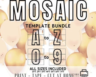 1ft - 7ft Marquee Numbers Template (0-9) Marquee Letters Template (A-Z) Latex Balloon Mosaic Frame, Mosaic Numbers 0 to 9 Box Template