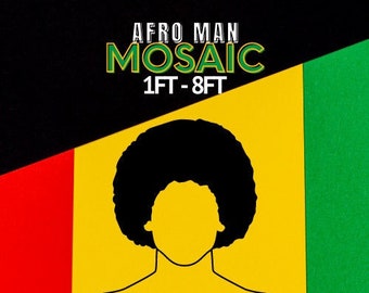 8ft 7ft 6ft 5ft 4ft 3ft 2ft 1ft Mosaic Afro Man Head from Balloons PDF files with Instructions!
