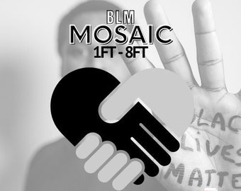 8ft 7ft 6ft 5ft 4ft 3ft 2ft 1ft Mosaic BLM Hand from Balloons PDF files with Instructions!