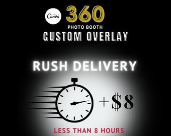 RUSH DELIVERY Overlay for 360 Photo Booth, Personalized Template Layout for 360 Spinner, Photo Booth Frame, Touchpix, Lumabooth