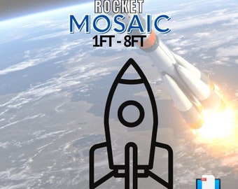 1ft-8ft Mosaic Rocket into Space from Balloons PDF files with Instructions Guide Download