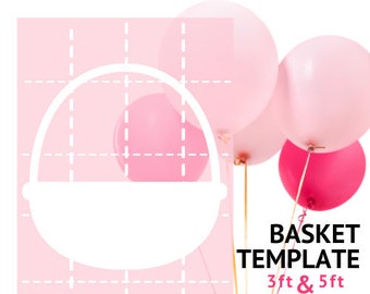 Easter Basket Mosaic from Balloons | 3ft - 5ft Puzzle Template | Easter Basket Template, Egg Basket Balloons, Easter Egg Hunt, Easter Decor