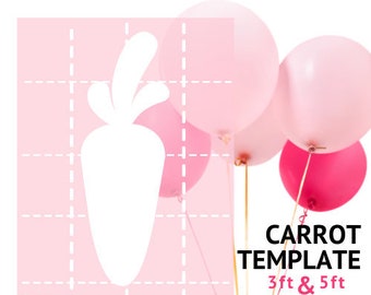 Easter Carrot Mosaic from Balloons | 3ft - 5ft Puzzle Template | Easter Carrot Template, Carrot Balloons, Easter Egg Hunt, Easter Decor