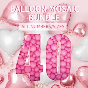 5ft 4ft 3ft 2ft 1ft Mosaic All 0-9 Numbers from Balloons | Bonus Video Tutorial & Instructions Guide!!