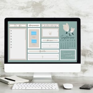 Desktop Organizer Desktop Wallpaper Digital Download Desktop  Macbook Organizer Daily Planner Online Electronic Journal