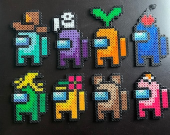 Among Us Character Perler Beads Christmas Hats Among Us Perler