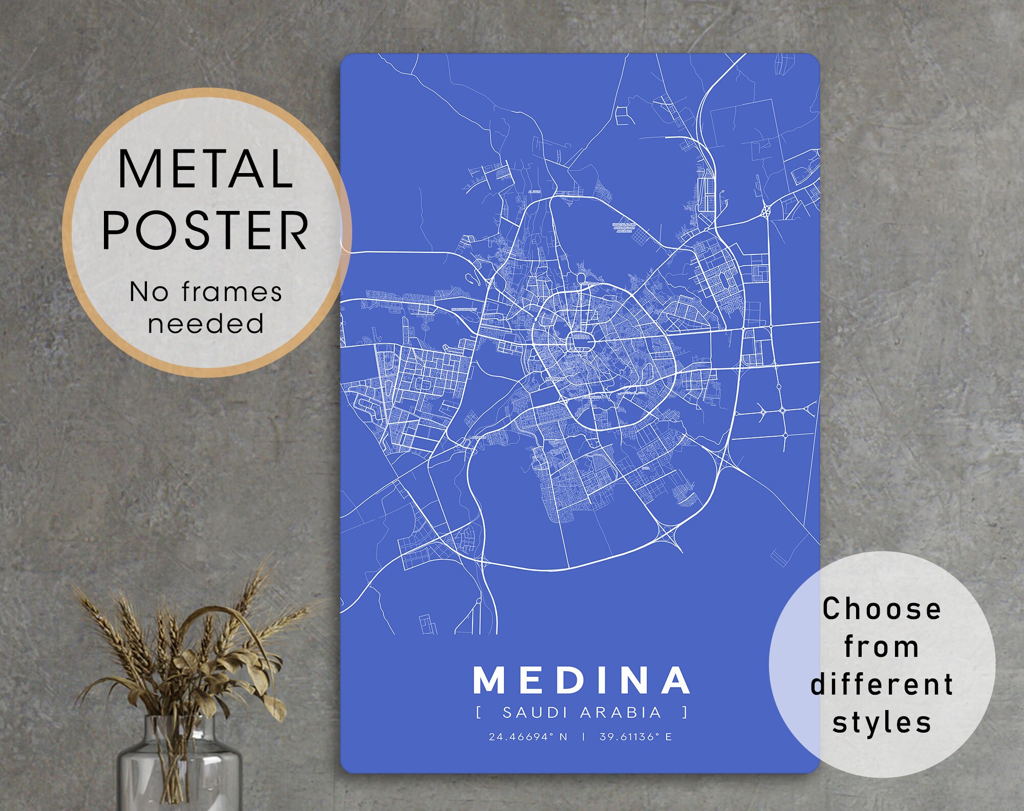 Medina Saudi Arabia Map A3 Medina Map Print Medina Saudi Arabia Map Of Medina | Etsy Uk
