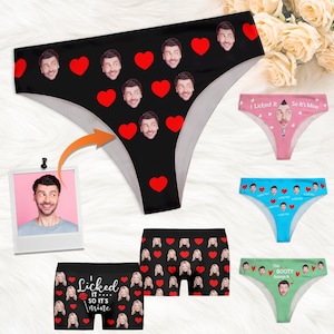 Personalized Face Women's Thong, Custom Photo Underwear, Gift for Bride/Wife/Girlfriend