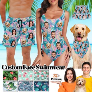 Custom Face Swimsuit: Personalized Matching Swimwear Set
