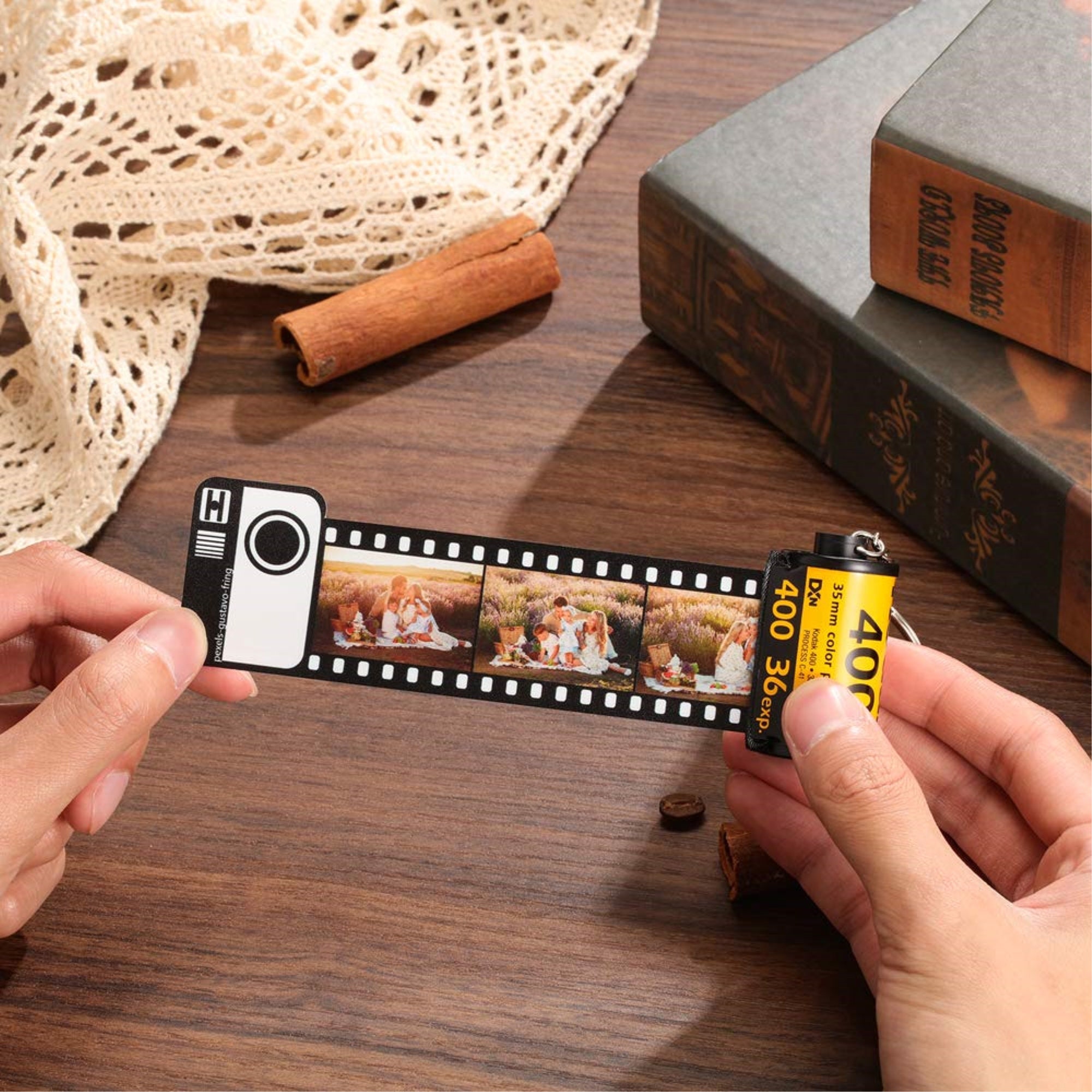 Personalized Photo Film Camera Roll Keychain Album Custom