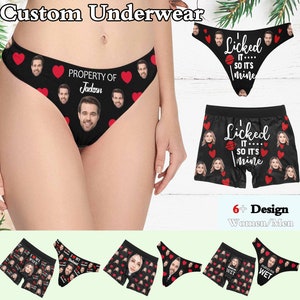 Custom Face Briefs, Custom Photo On Underwear For Women Men, Custom Thong With Name, Custom Thong Underwear, Valentines Gift / Wedding Gift
