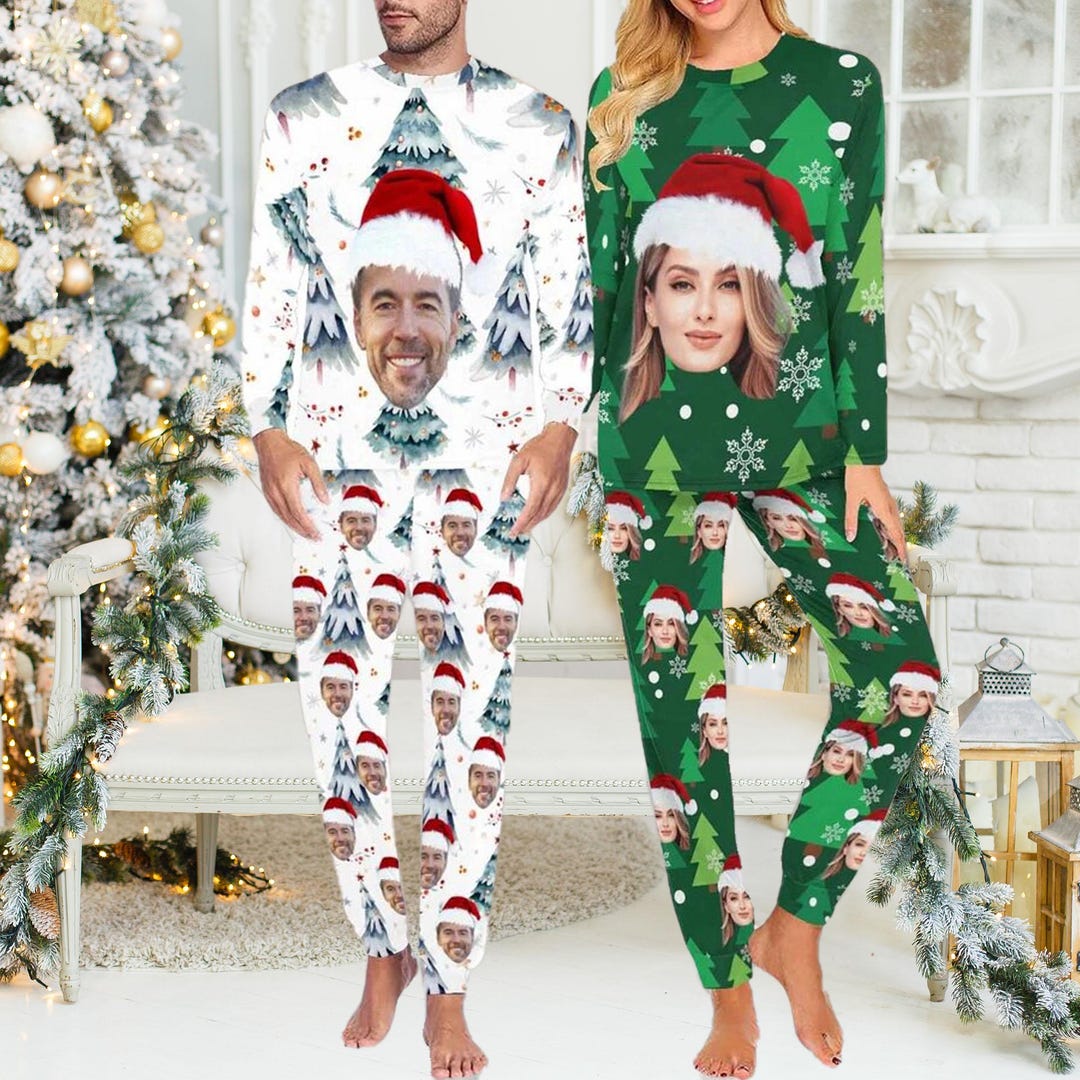 Custom Christmas Pajamas, Custom Photo Pajamas for Woman Men, Custom ...