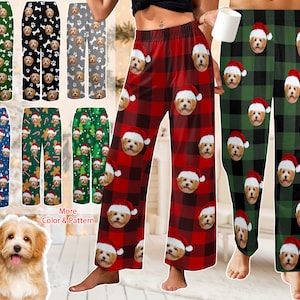 Custom Pajama Pants, Personalized Face Pajama Trousers, Personalized Pajama Pants with Photo, Pajamas With Dog Face, Christmas Pajamas Gifts