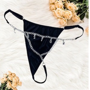 Custom Chain Thong, Custom Thong With Name, Women Custom Underwear Bride, Custom Thong Bikini, Custom Women Waist Chain Thong, Bikini Chain