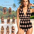 Personalized Face Swimsuit, Custom Photo Bikini, Bachelorette Party Swimwear, Couple Swimwear