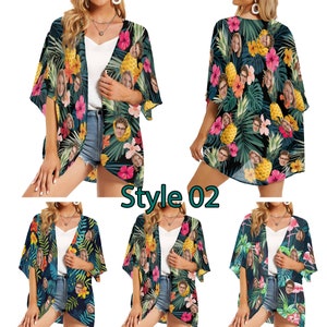 Custom Face Beach Sarong, Personalized Bikini Cover Up, Anniversary Gift Style 2