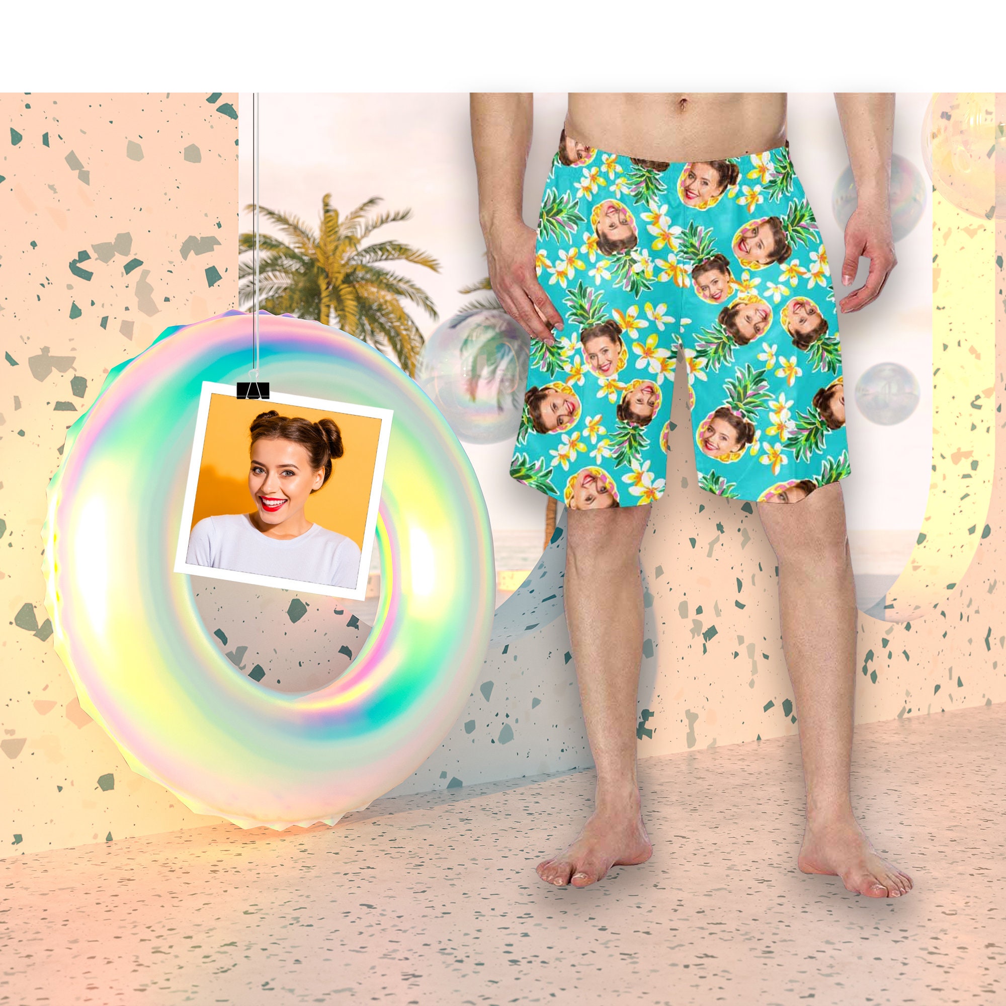 Custom Face Swim TrunkPersonalized Men SwimwearBathing Suit Etsy