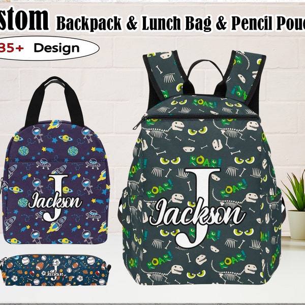 Kids Backpack With Matching Lunch Box Etsy