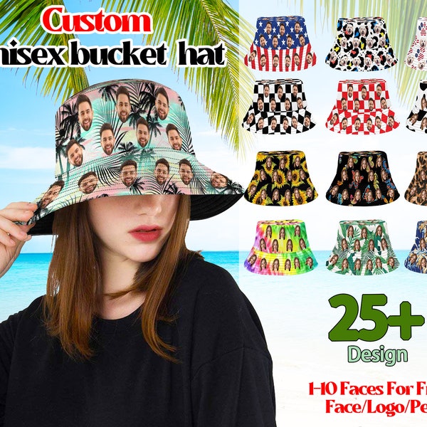 Custom Bucket Hat With Photo, Personalized Bucket Hat For Women/Men, Summer Hat for Party, Custom Face Hat, Bachelor Party, Summer Gifts