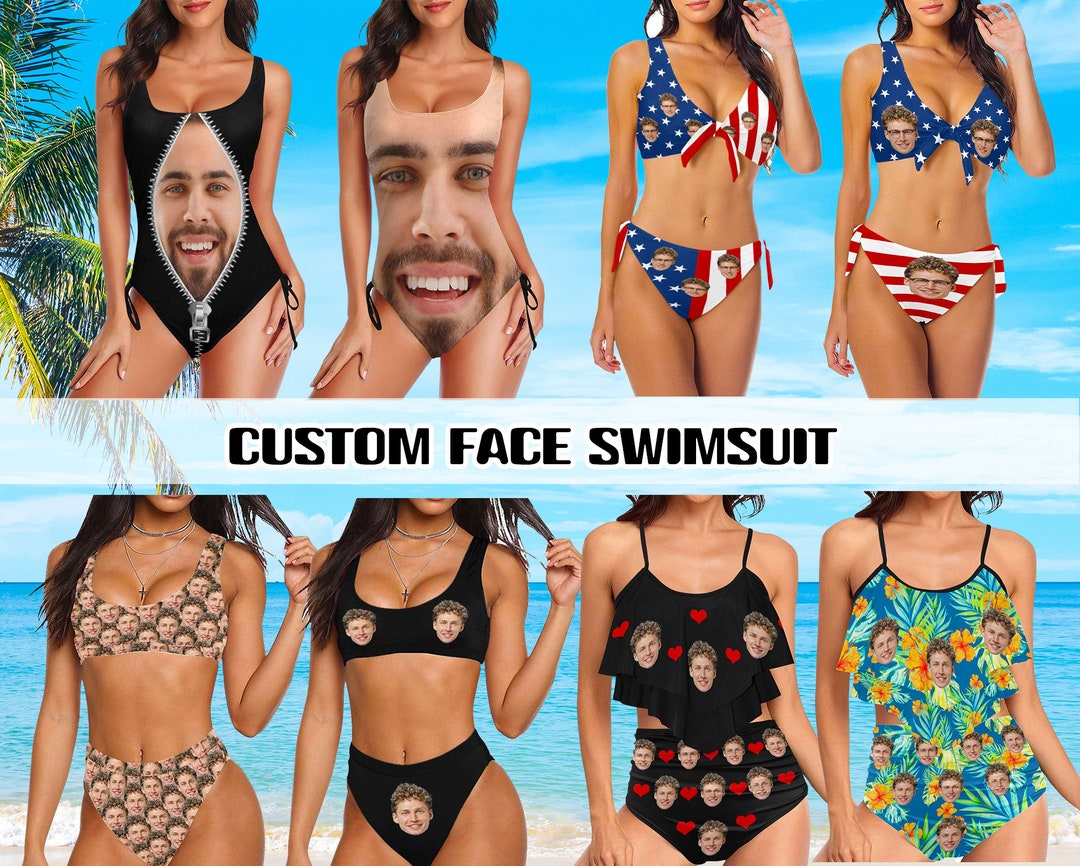 Custom Swimsuit Women With Face, Custom Bikini Face, Personalized One
