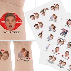 Custom Face Temporary Tattoos: Personalized Party Favors, Bachelorette, Wedding