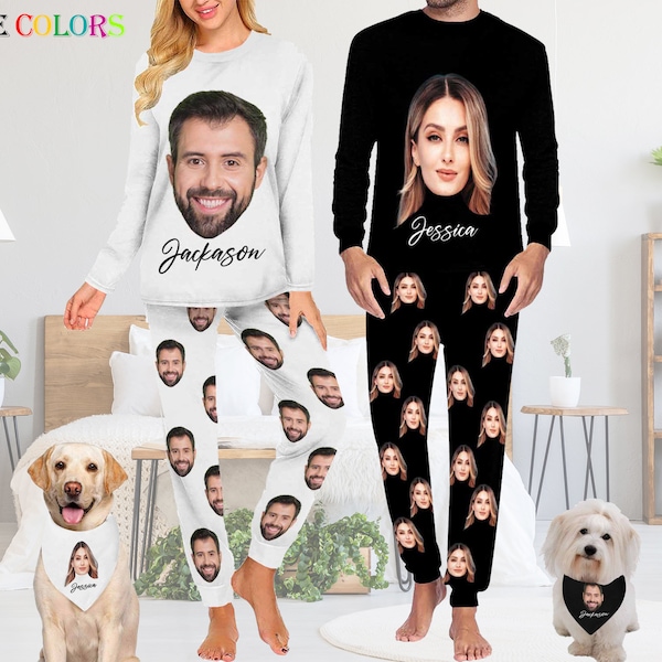 Custom Face Pajama Set: Personalized Photo Matching Family PJs