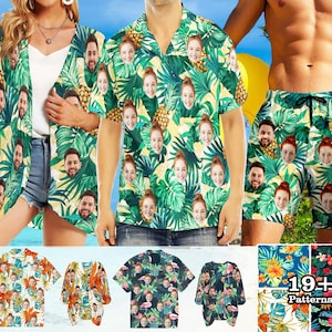 Custom Face Hawaiian Shirt & Swim Trunks: Personalized Beach Sarong