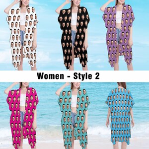 Custom Face Beach Sarong Wrap: Personalized Photo Swimsuit Cover-Up zdjęcie 5