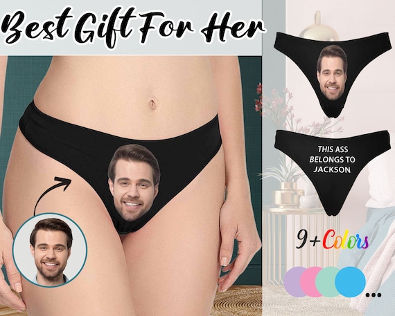 Gift for Her Face Photo Custom Thong Panties For Girlfriend