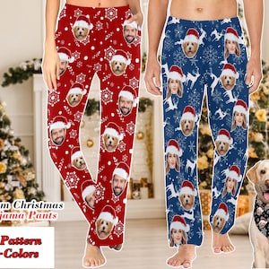 Custom Pajama Pants, Custom Christmas Pajama Pants With Face, Custom Pajamas For Women Men, Matching Holiday Pajamas, Custom Christmas Gifts