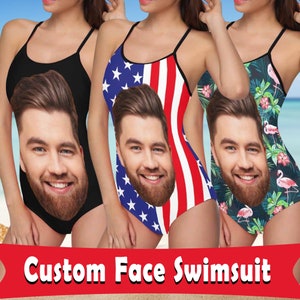 Custom Face One-Piece Swimsuit: Personalized Photo Swim Trunks
