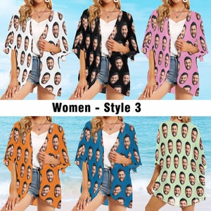 Custom Face Beach Sarong Wrap: Personalized Photo Swimsuit Cover-Up zdjęcie 6