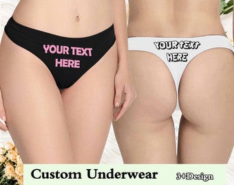 Valentines Thong, Custom Thong With Name, Custom Thongs For Women, Personalised With Your Words, Photo Thong, Custom Printed Booty Shorts