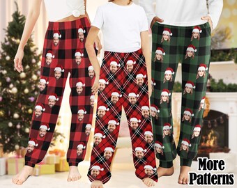 Custom Christmas Pajamas Pants, Face Pajama Pants, Matching Family Christmas Pajama Bottom, Custom Face Pajama bottoms, Christmas Pajamas