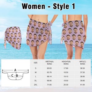 Custom Face Beach Sarong Wrap: Personalized Photo Swimsuit Cover-Up zdjęcie 7