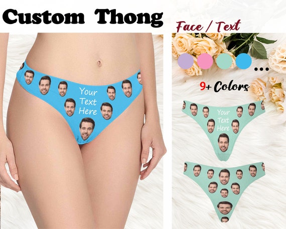 Custom Thongs for Women, Custom Women Photo Thong, Custom Thong With Name, Custom  Underwear Bride, Custom Thong Underwear, Valentines Gift 